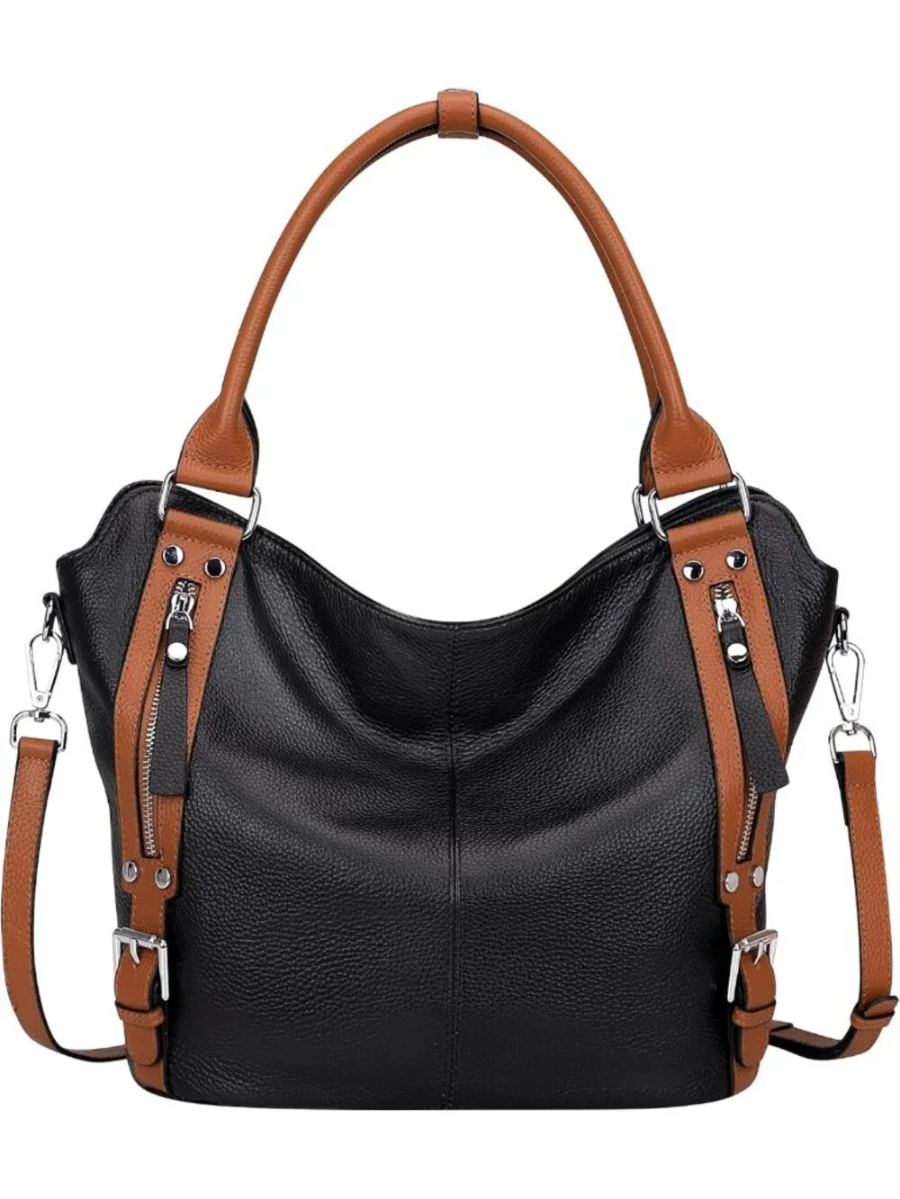 Stylish Genuine Leather Hobo Bag for Women | Large Multi-Pocket Purse